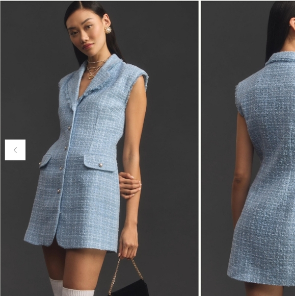 NWOT Tweed Mini Dress by Anthropologie - Picture 2 of 12